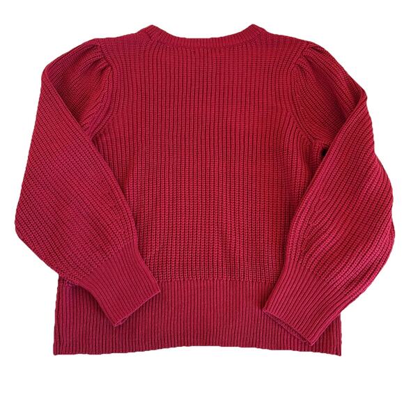 Women's Design 365 Pink Crew Neck Puff Sleeve Sweater Size Large Acrylic - Picture 7 of 13